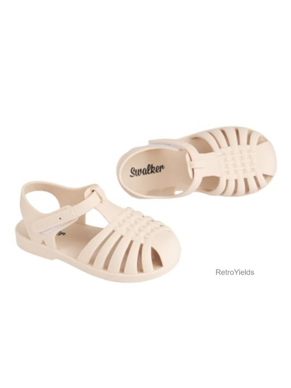 Kids Soft Jelly Sandals Closed-Toe Anti-Slip Recycled Hook-and-Loop Summer Beach